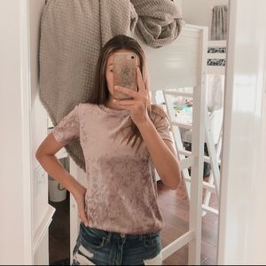 pink velvet shirt